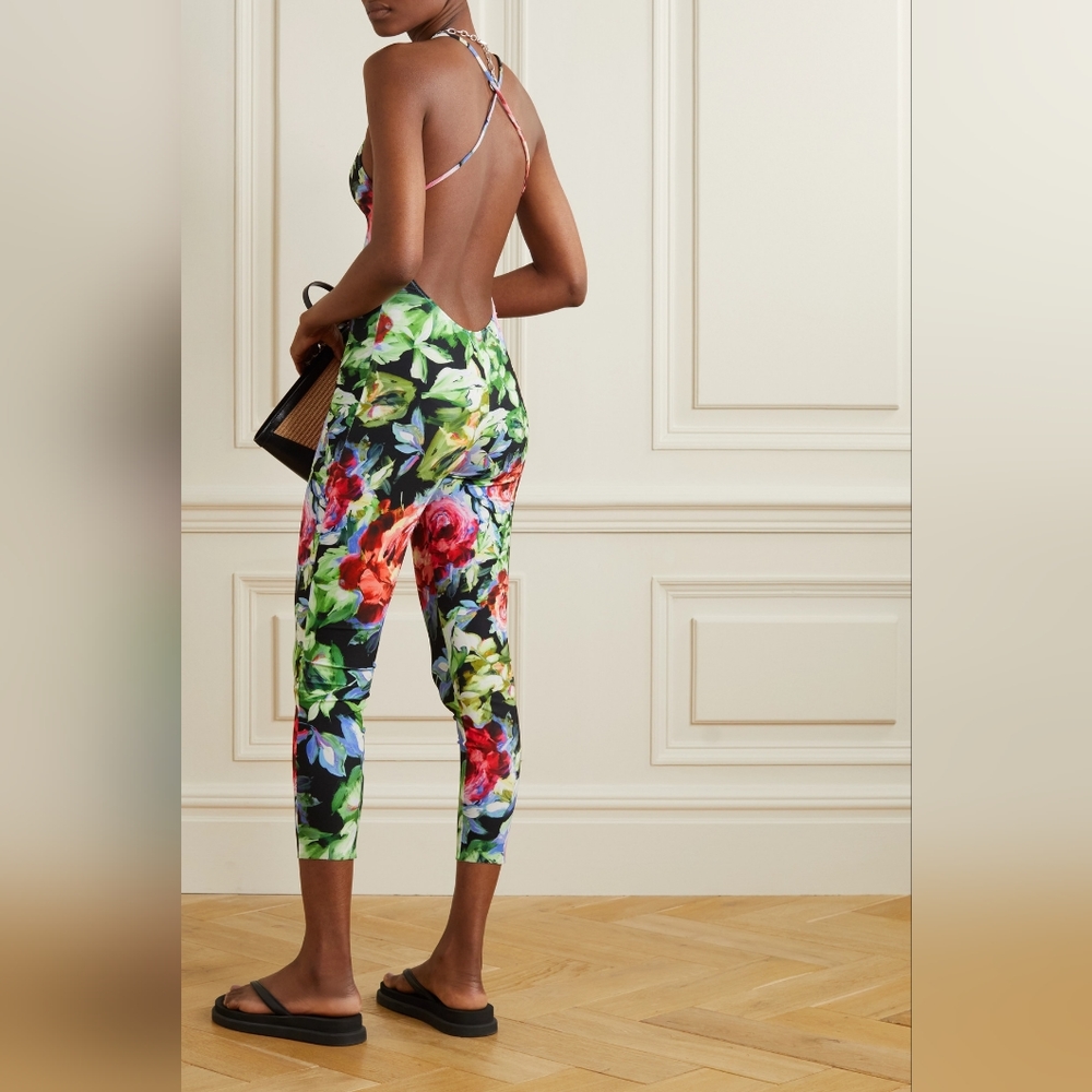 Norma Kamali Floral Garden Catsuit NWT